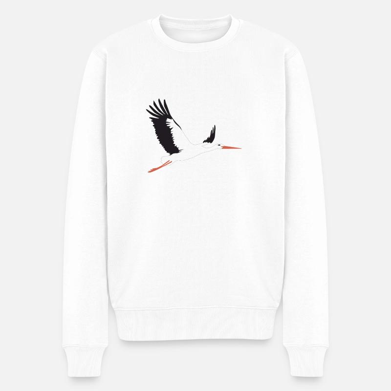 La cigogne vole - Pull Premium bio Homme - blanc