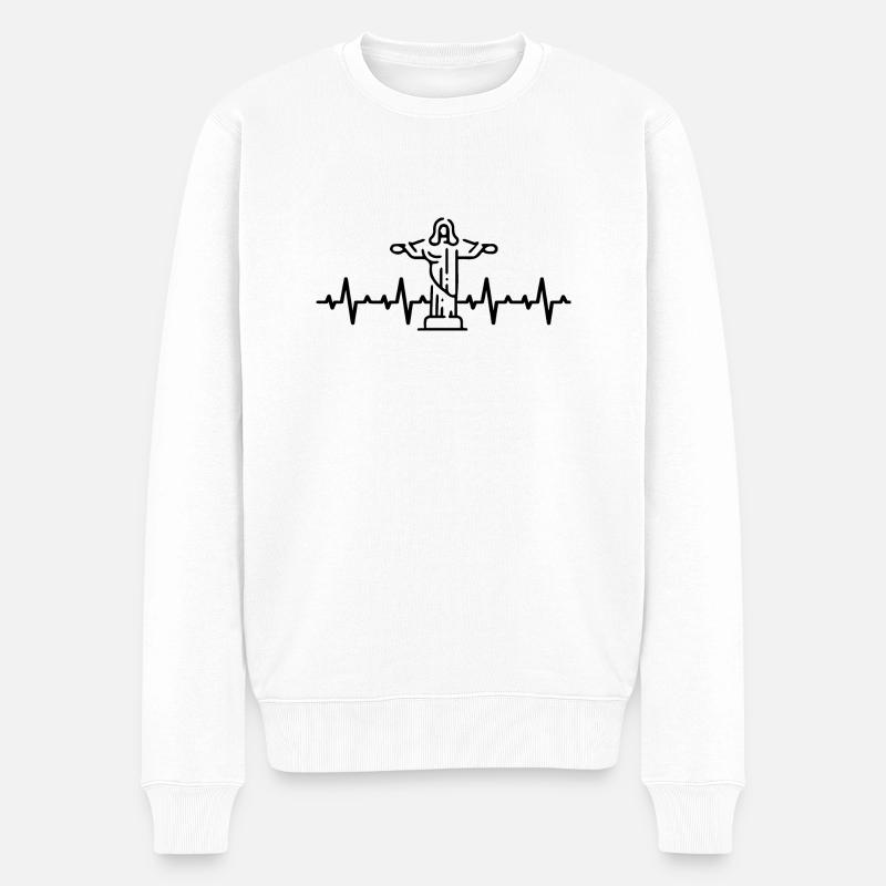 Jésus Christ Dieu Foi - Pull Premium bio Homme - blanc
