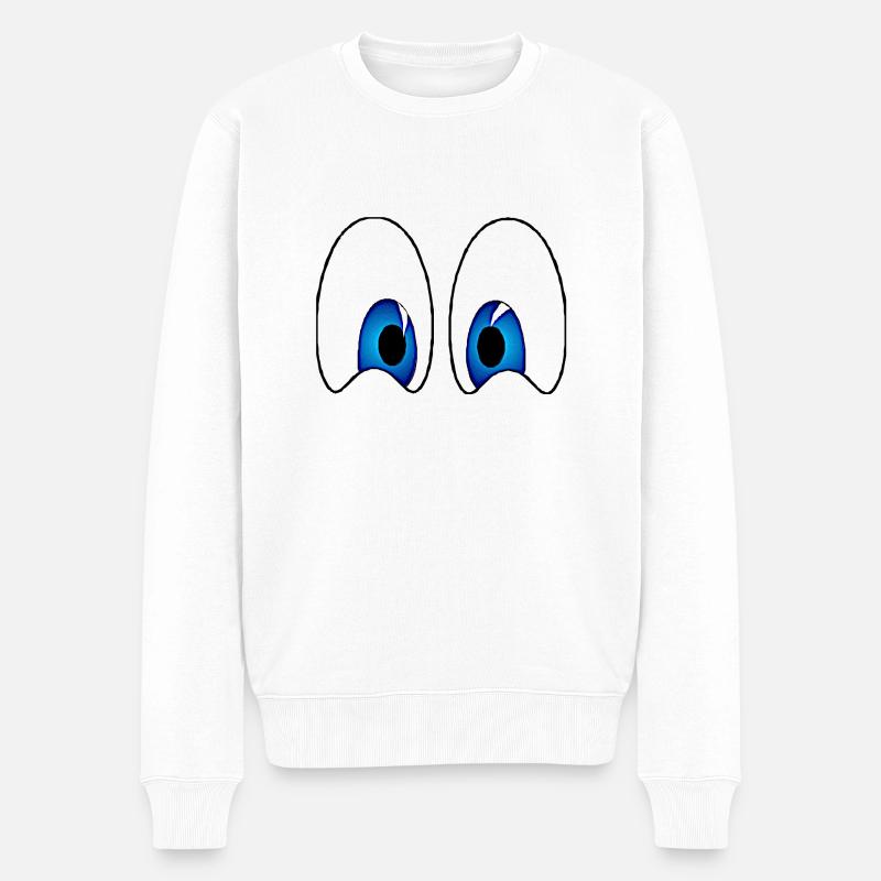 Augen 4 - Männer Premium Bio Pullover - Weiß