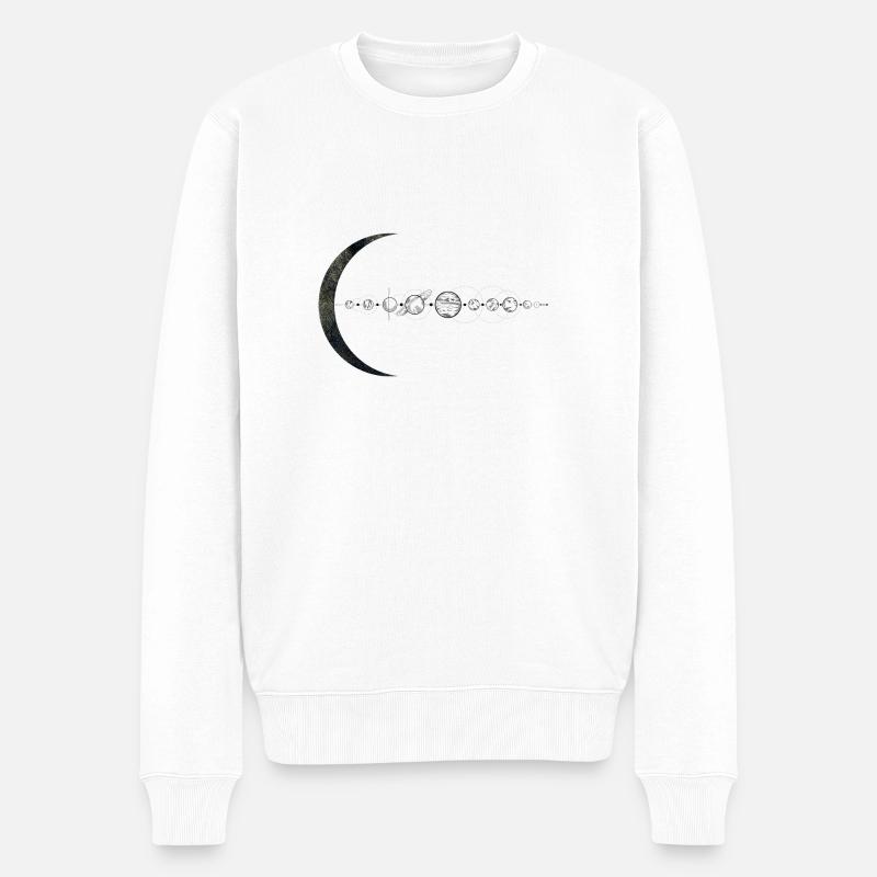 Planeten - Männer Premium Bio Pullover - Weiß