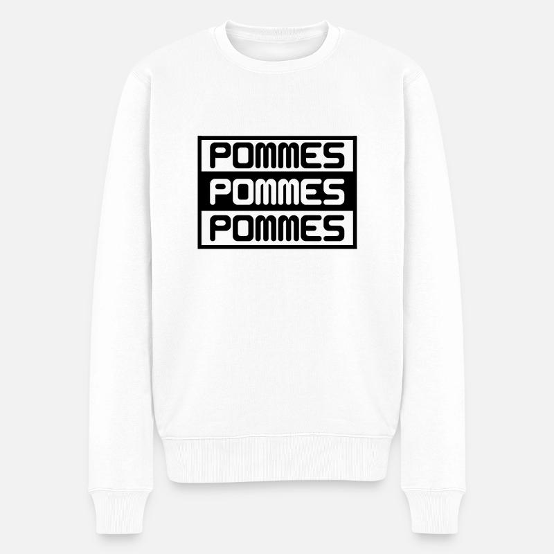 Pommes - Männer Premium Bio Pullover - Weiß