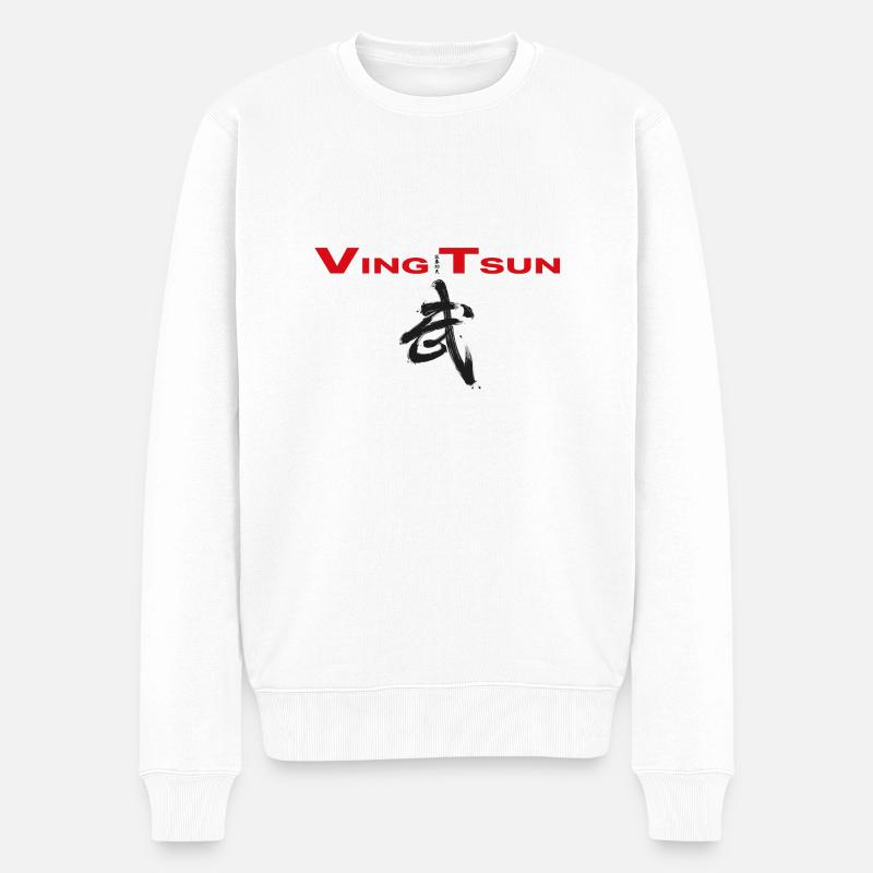 ving tsun kung fu chinesisch rot schwarz - Männer Premium Bio Pullover - Weiß