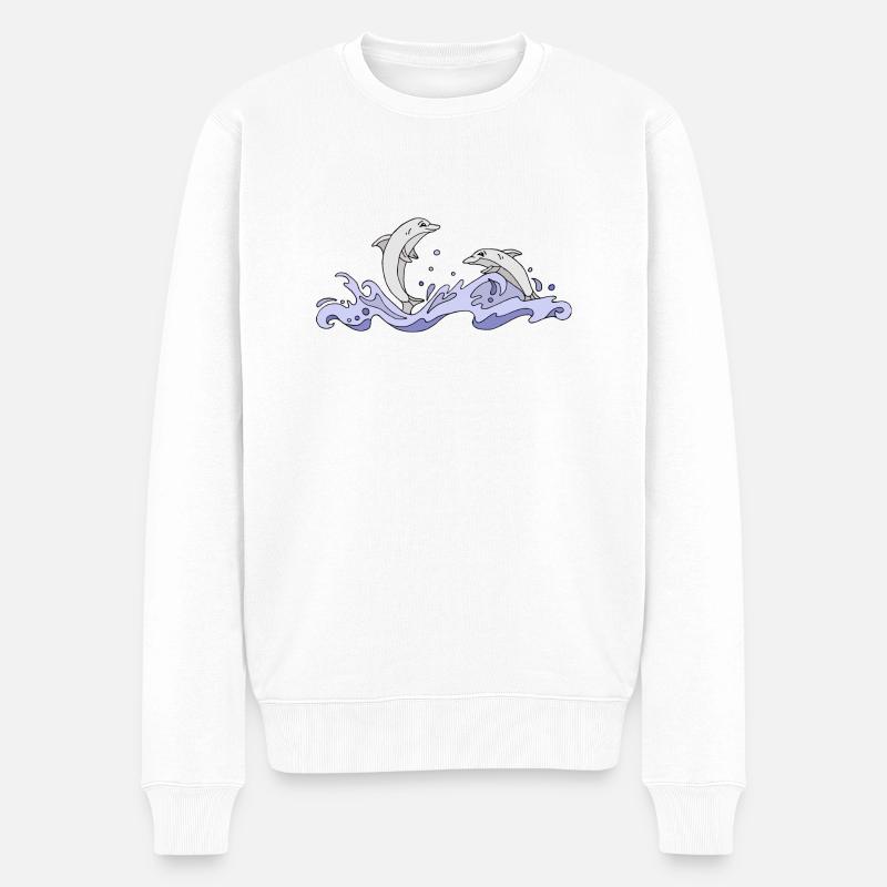 Delphine - Männer Premium Bio Pullover - Weiß