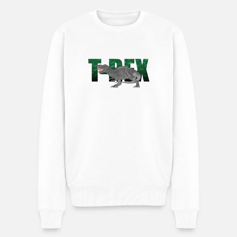 T-rex - Pull Premium bio Homme - blanc