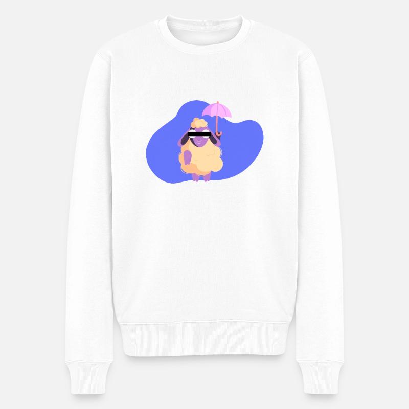 Moutons de dessin animé - Pull Premium bio Homme - blanc