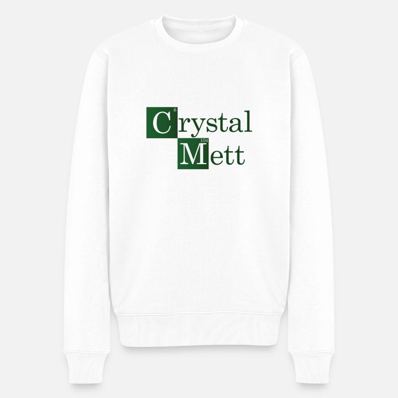 Crystal Mett oder so - Männer Premium Bio Pullover - Weiß