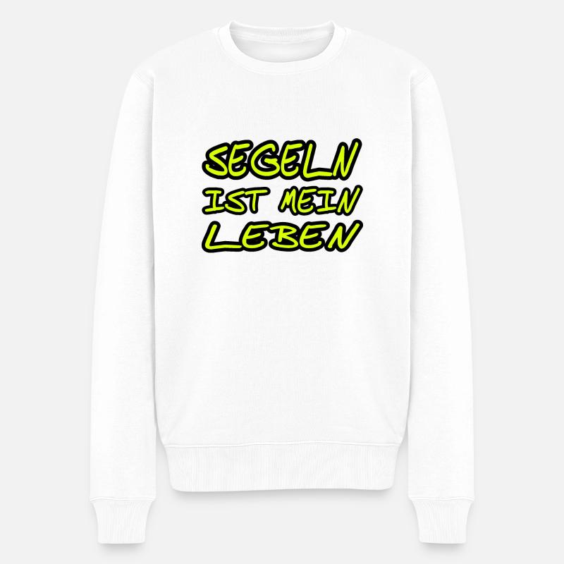 Segeln - Männer Premium Bio Pullover - Weiß