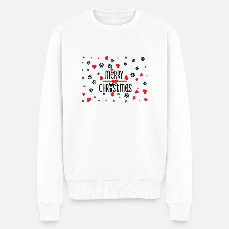 Merry Catmsas - Pull Premium bio Homme - blanc