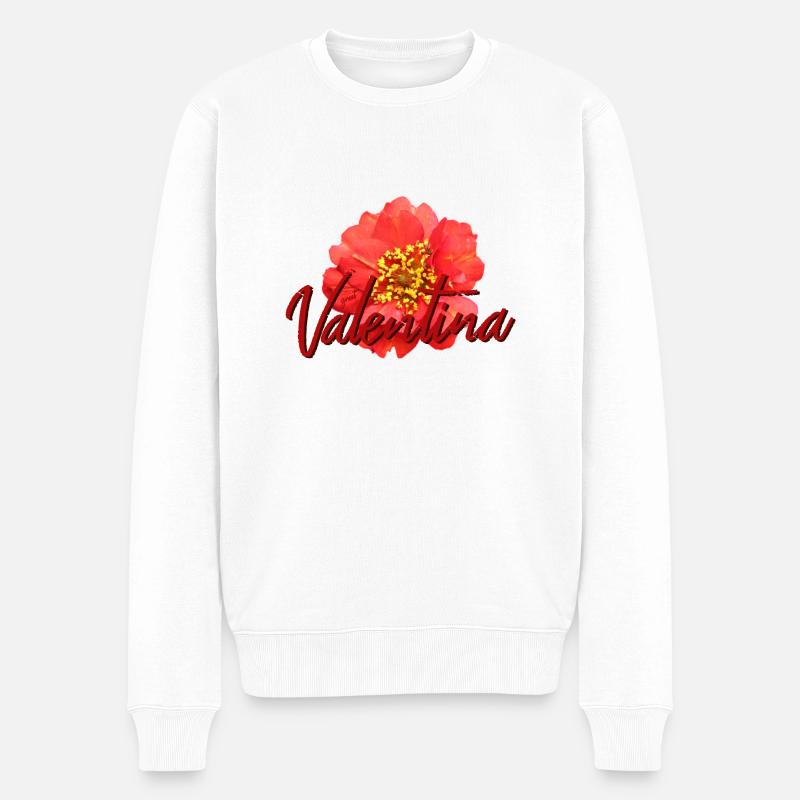 Valentina - Männer Premium Bio Pullover - Weiß