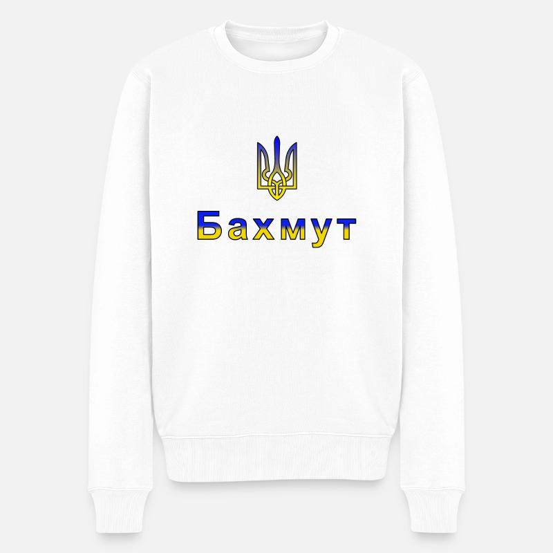 Bachmut bleibt Ukraine - Männer Premium Bio Pullover - Weiß