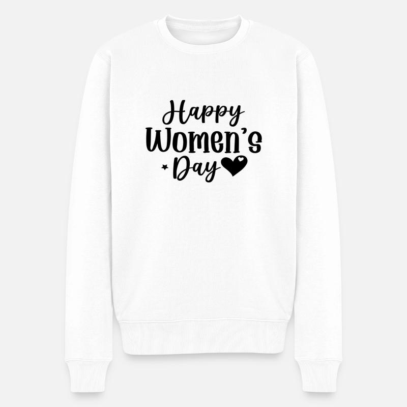 Happy Women´s Day - Männer Premium Bio Pullover - Weiß