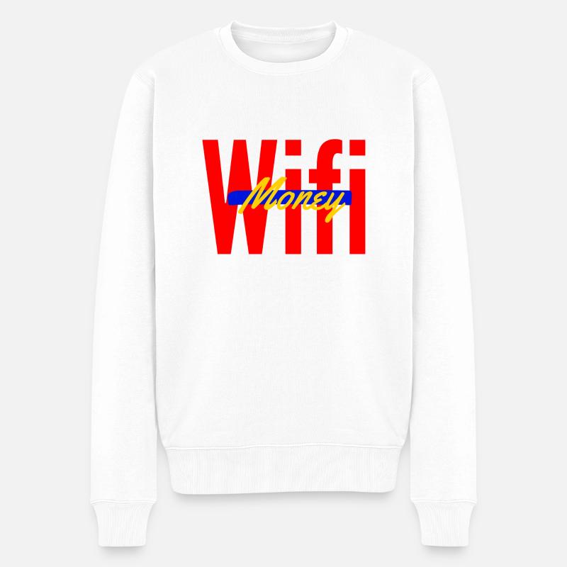 Wifi Money - Männer Premium Bio Pullover - Weiß