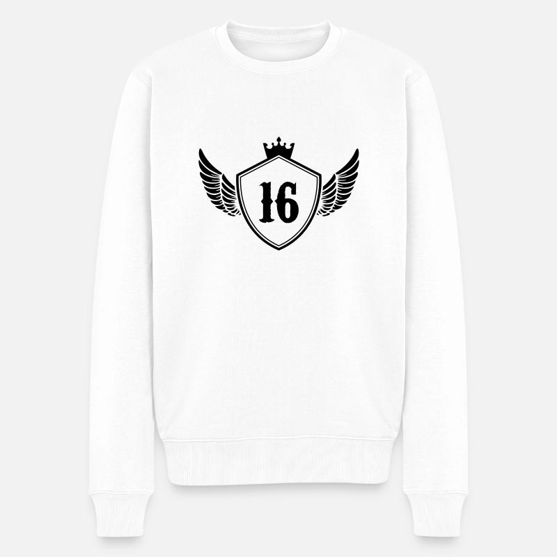 wappen 16 - Männer Premium Bio Pullover - Weiß