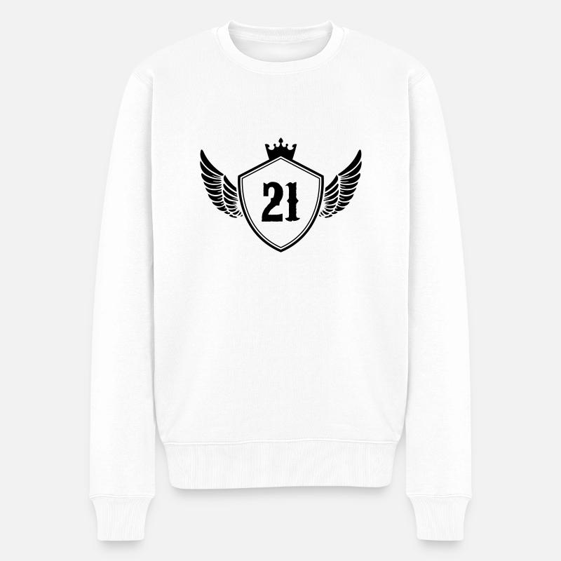 Wappen 21 - Männer Premium Bio Pullover - Weiß
