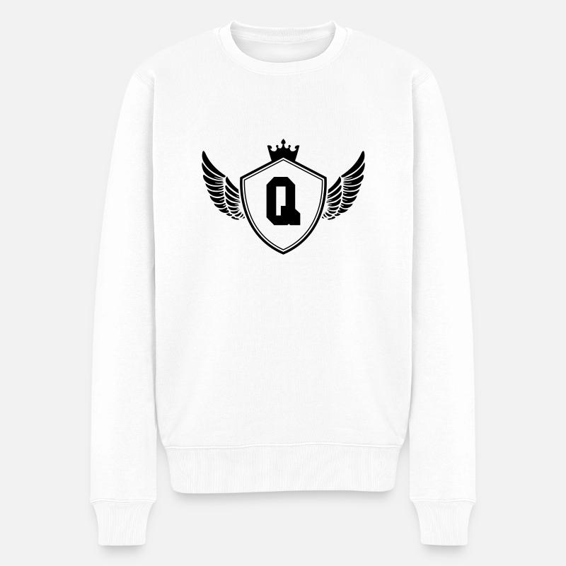 wappen Q - Männer Premium Bio Pullover - Weiß