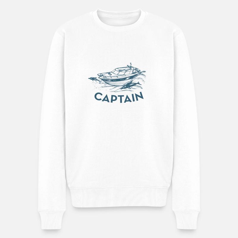 Capitaine de bateau à moteur - Pull Premium bio Homme - blanc