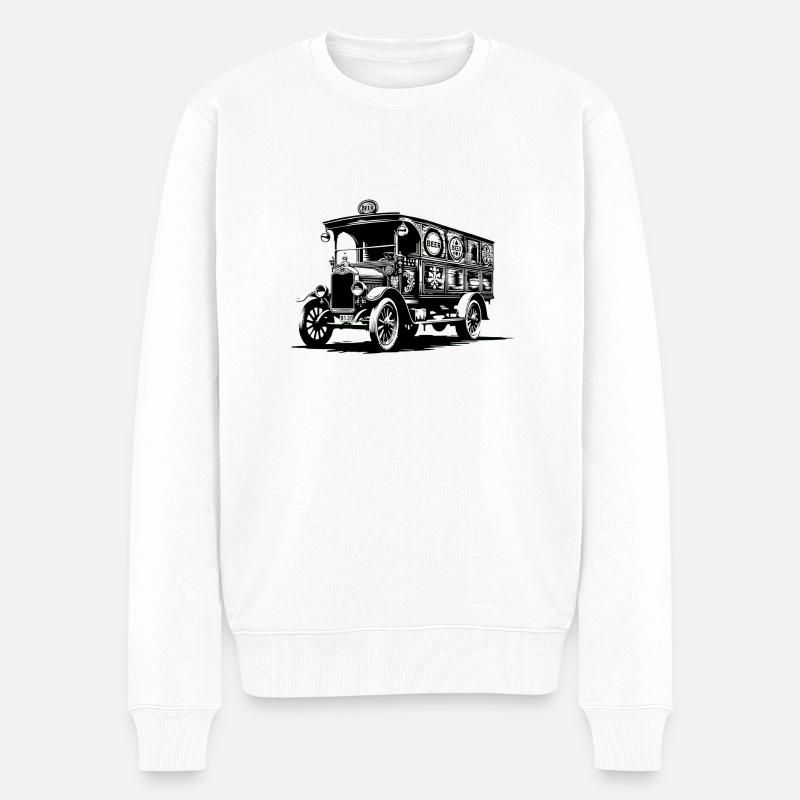 Bierlaster | Bier-Kutscher - Männer Premium Bio Pullover - Weiß