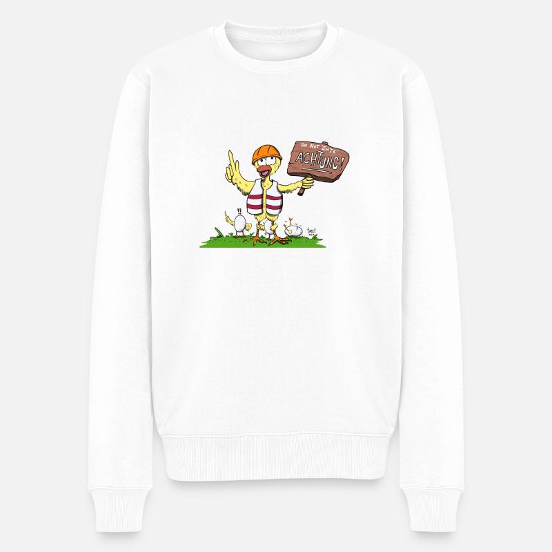 Attention canard - Pull Premium bio Homme - blanc