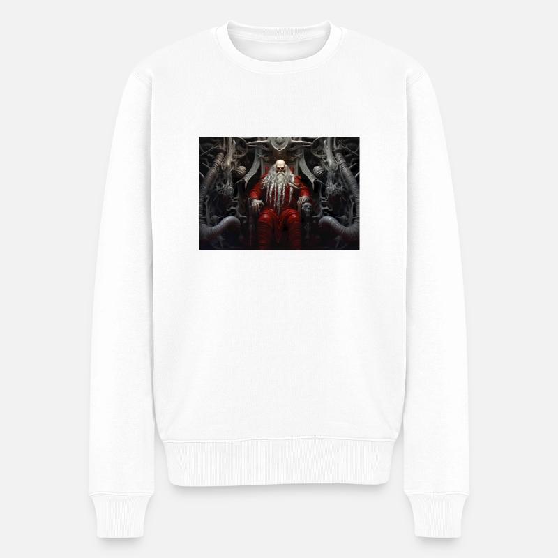 Gruseliger Weihnachtsmann König - Männer Premium Bio Pullover - Weiß