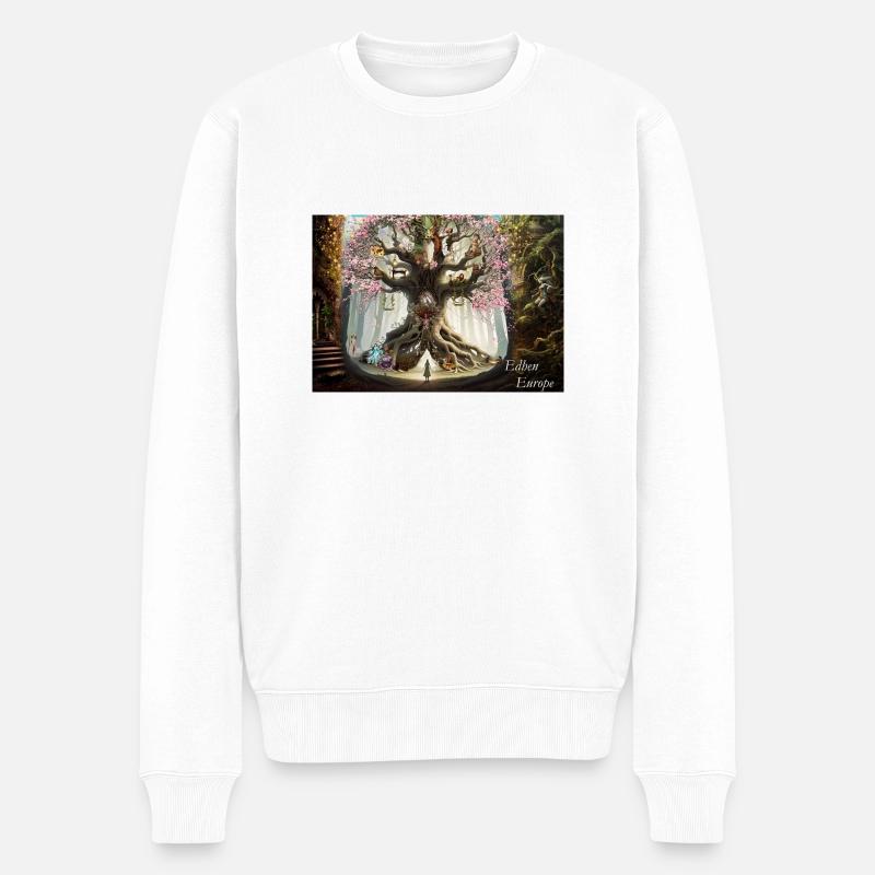 Baumdrache - Männer Premium Bio Pullover - Weiß