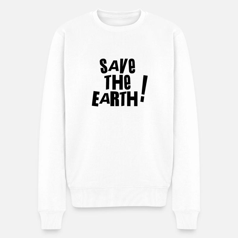 Save the earth - Männer Premium Bio Pullover - Weiß