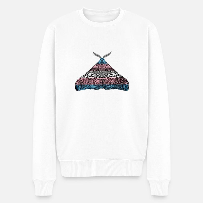 Transgender pride Motte - Männer Premium Bio Pullover - Weiß