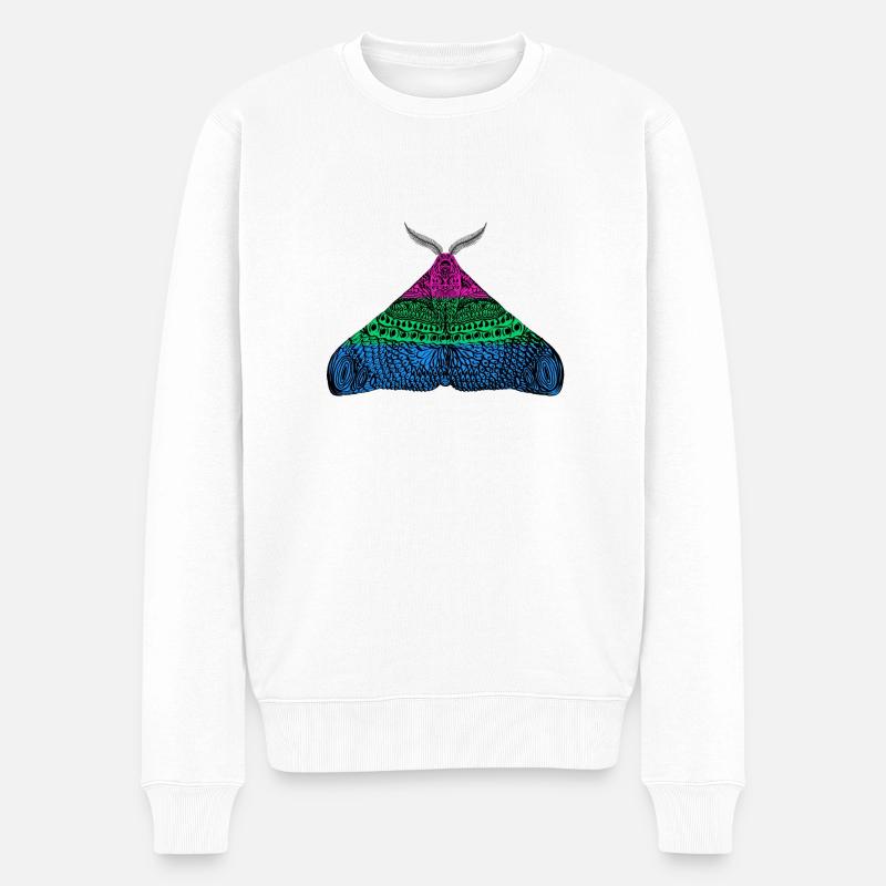 Polysexuell pride Motte - Männer Premium Bio Pullover - Weiß