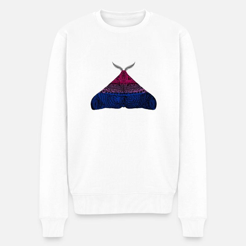 Bisexual pride Motte - Männer Premium Bio Pullover - Weiß