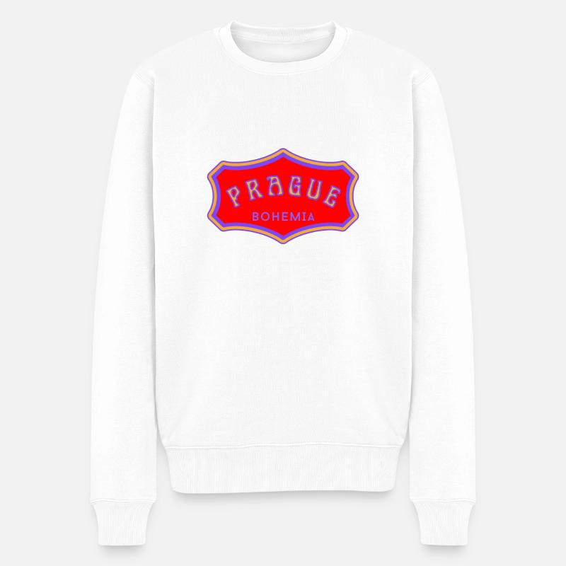 Prag - Männer Premium Bio Pullover - Weiß