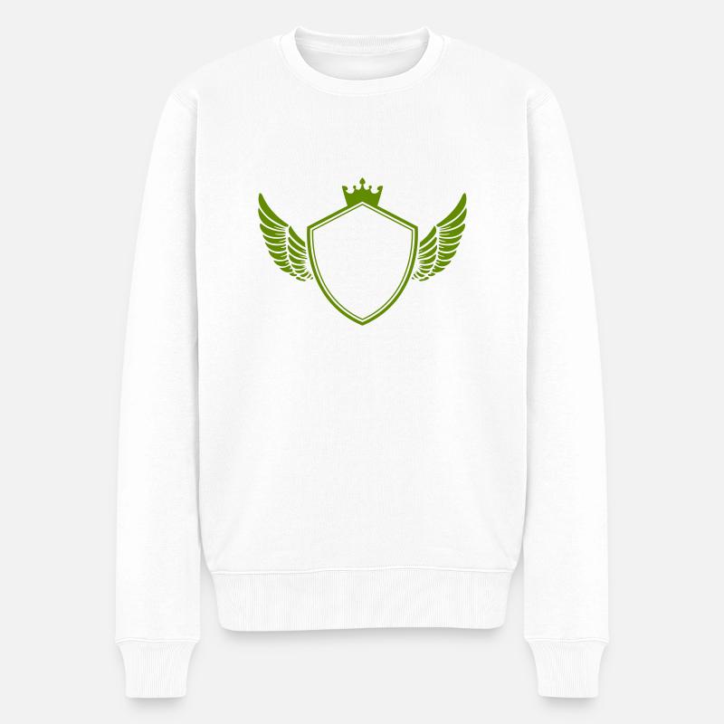 Wappen - Männer Premium Bio Pullover - Weiß