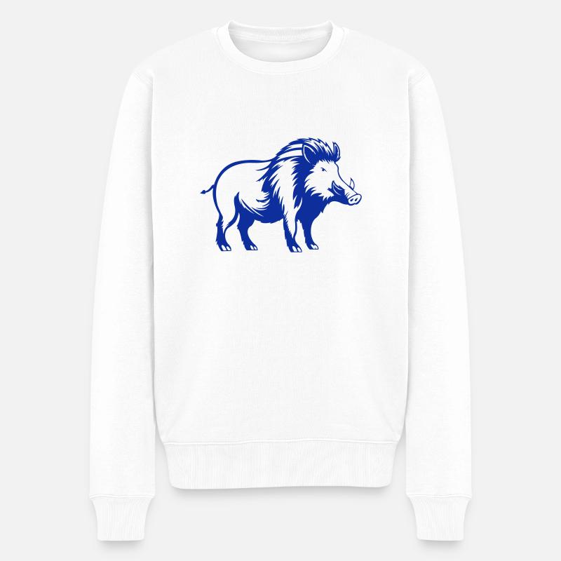 wildschwein tier 1 - Männer Premium Bio Pullover - Weiß