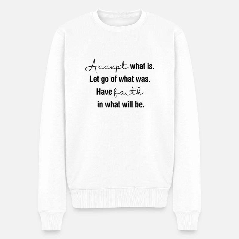 Accepter ce qui est - Pull Premium bio Homme - blanc