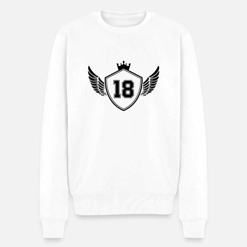 18 wappen - Männer Premium Bio Pullover - Weiß
