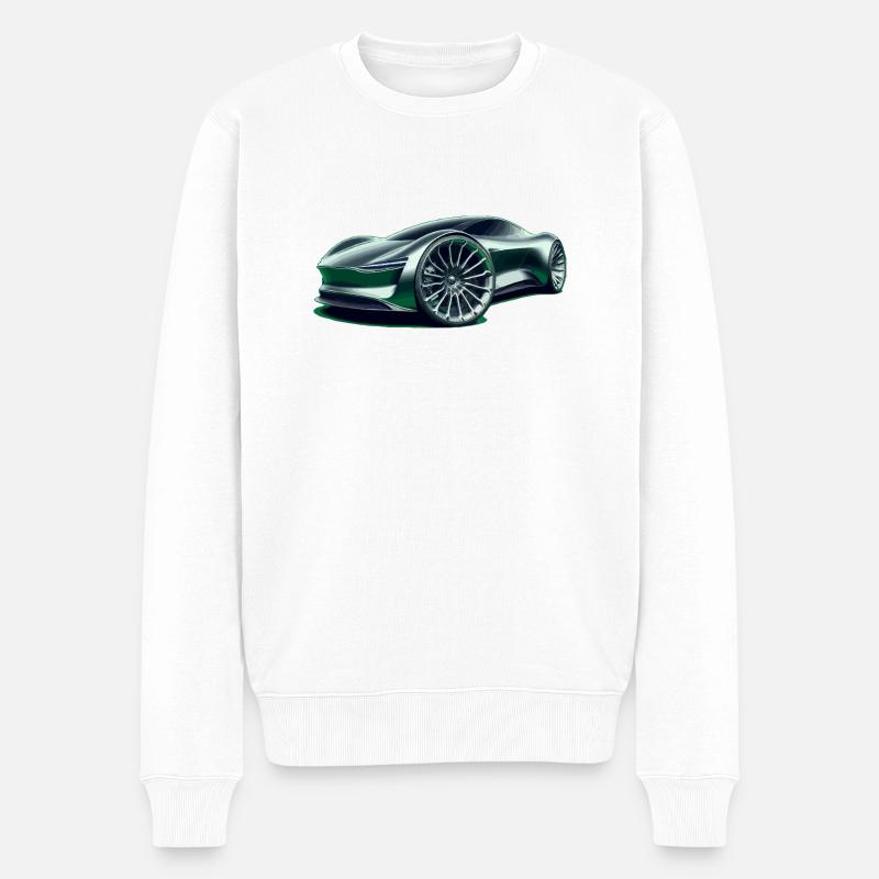 Futuristischer Supersportwagen - Männer Premium Bio Pullover - Weiß