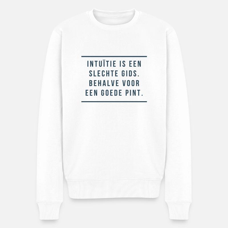 Sagesse anversoise : intuition et pintes - Pull Premium bio Homme - blanc
