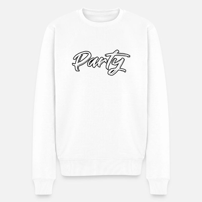 Partei - Männer Premium Bio Pullover - Weiß