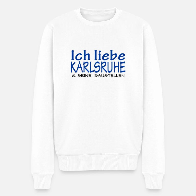 Karlsruhe - Männer Premium Bio Pullover - Weiß