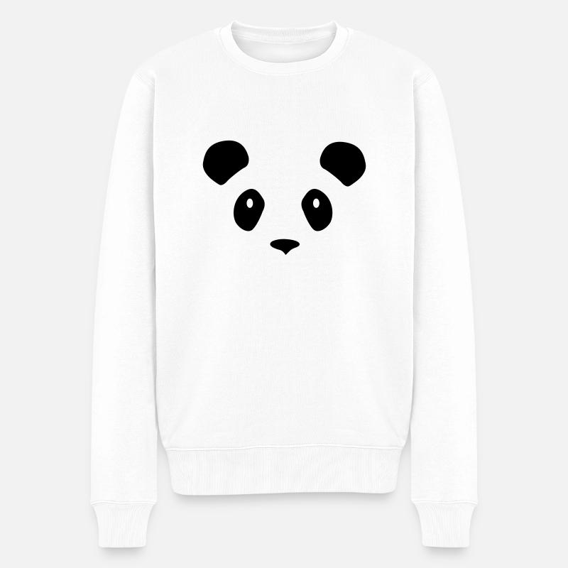 Panda - Männer Premium Bio Pullover - Weiß