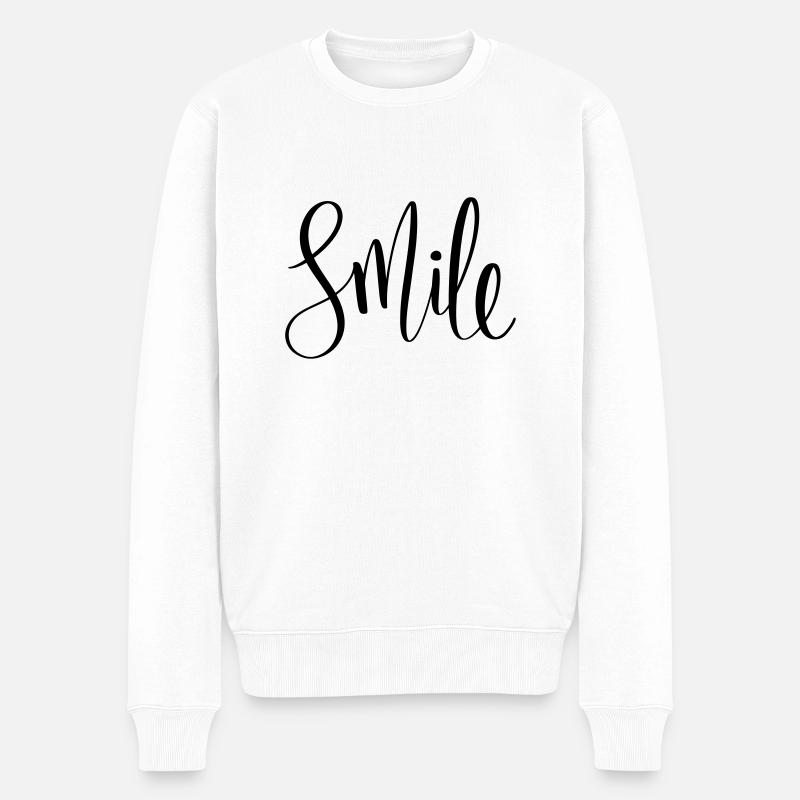 Just Smile - Männer Premium Bio Pullover - Weiß