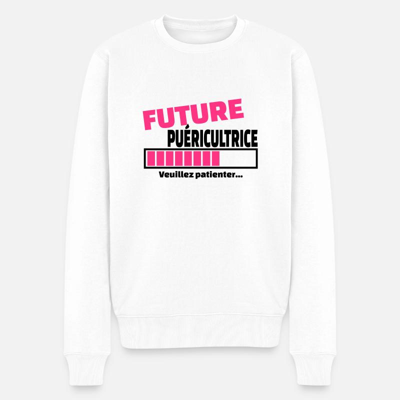 future puéricultrice - Pull Premium bio Homme - blanc