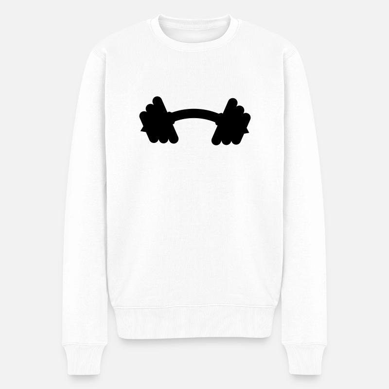 hantel - Männer Premium Bio Pullover - Weiß