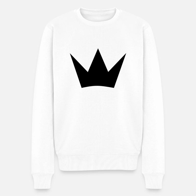 Krone - Männer Premium Bio Pullover - Weiß