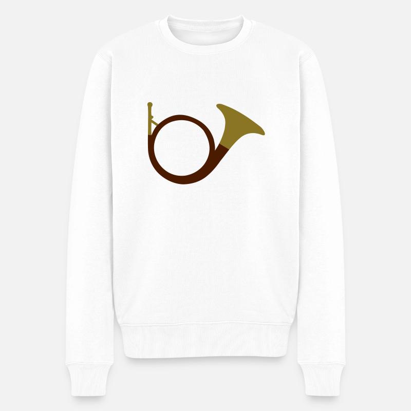 Waldhorn - Männer Premium Bio Pullover - Weiß