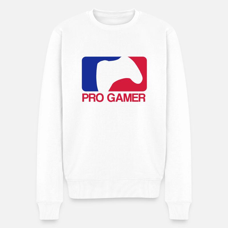 ProGamer - Männer Premium Bio Pullover - Weiß