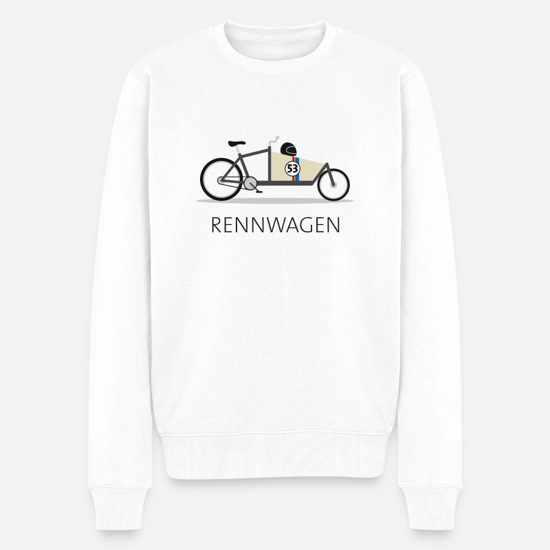 Lastenfahrrad Rennwagen - Männer Premium Bio Pullover - Weiß