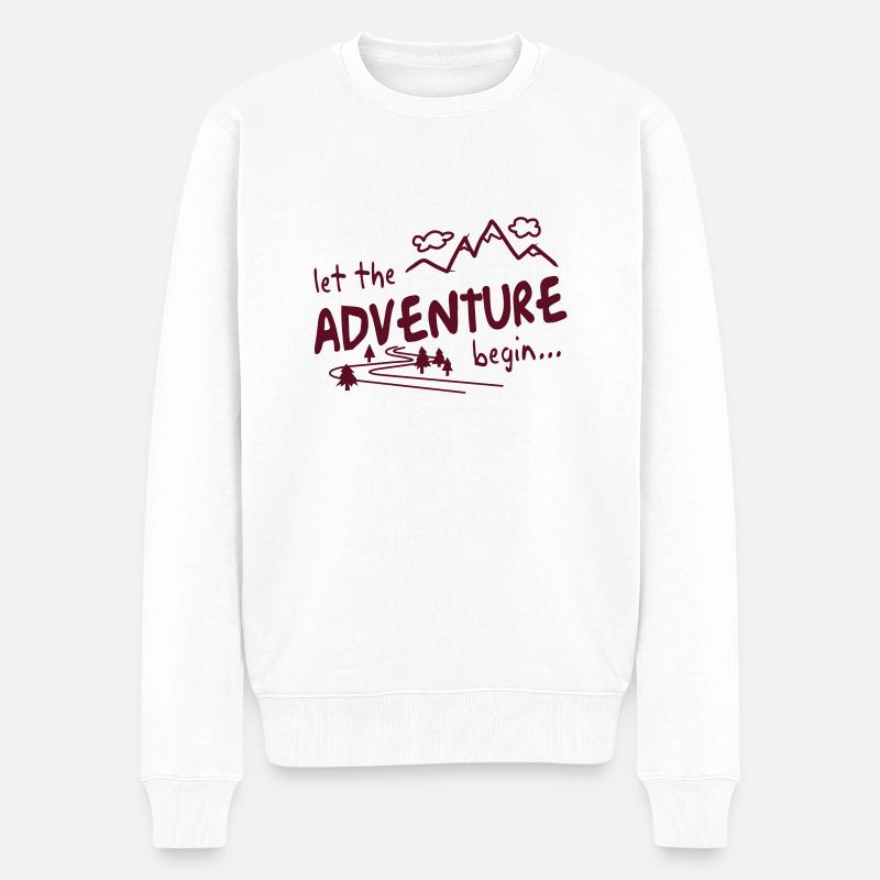 Let the Adventure begin - Pull Premium bio Homme - blanc