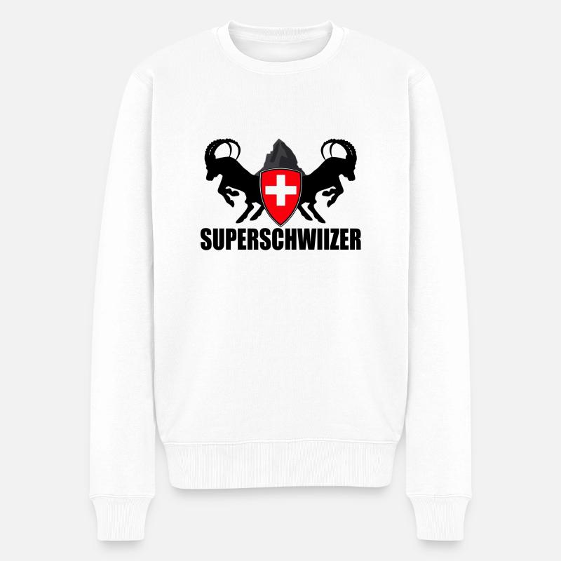 superschwiizer - Männer Premium Bio Pullover - Weiß