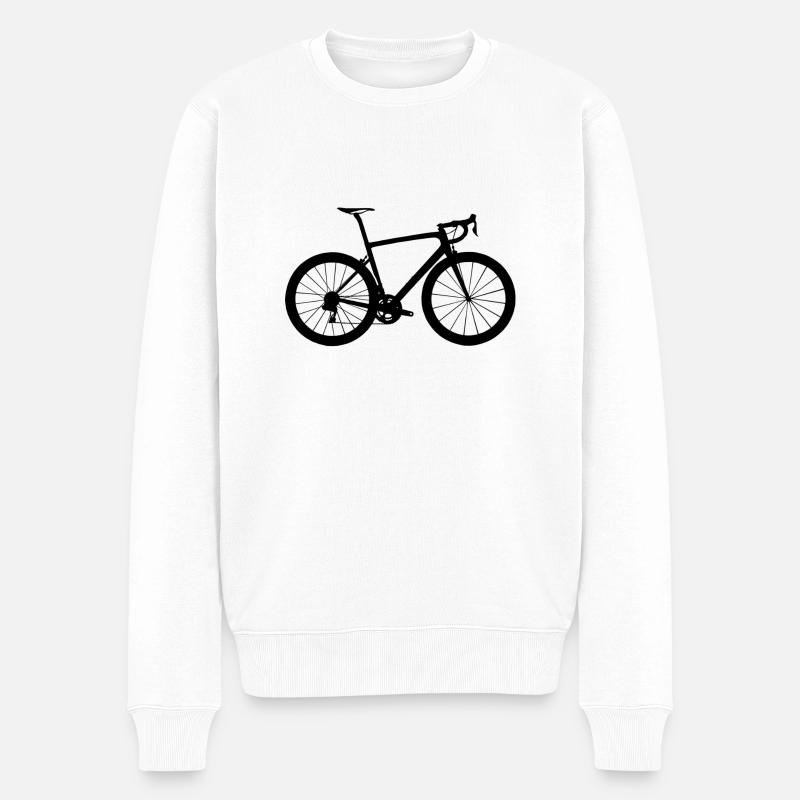 Rennrad - Männer Premium Bio Pullover - Weiß