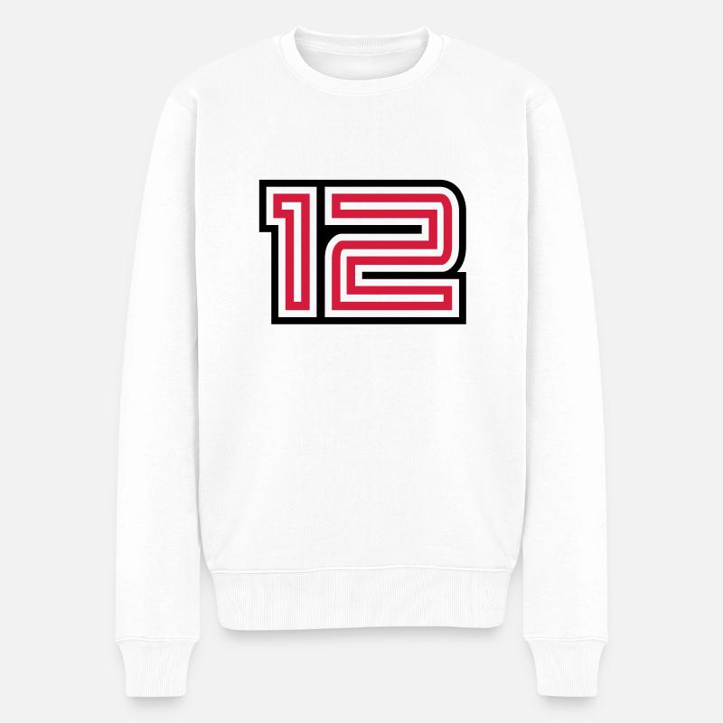 12_style_design - Männer Premium Bio Pullover - Weiß