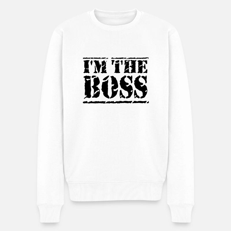 I'm the Boss - Pull Premium bio Homme - blanc
